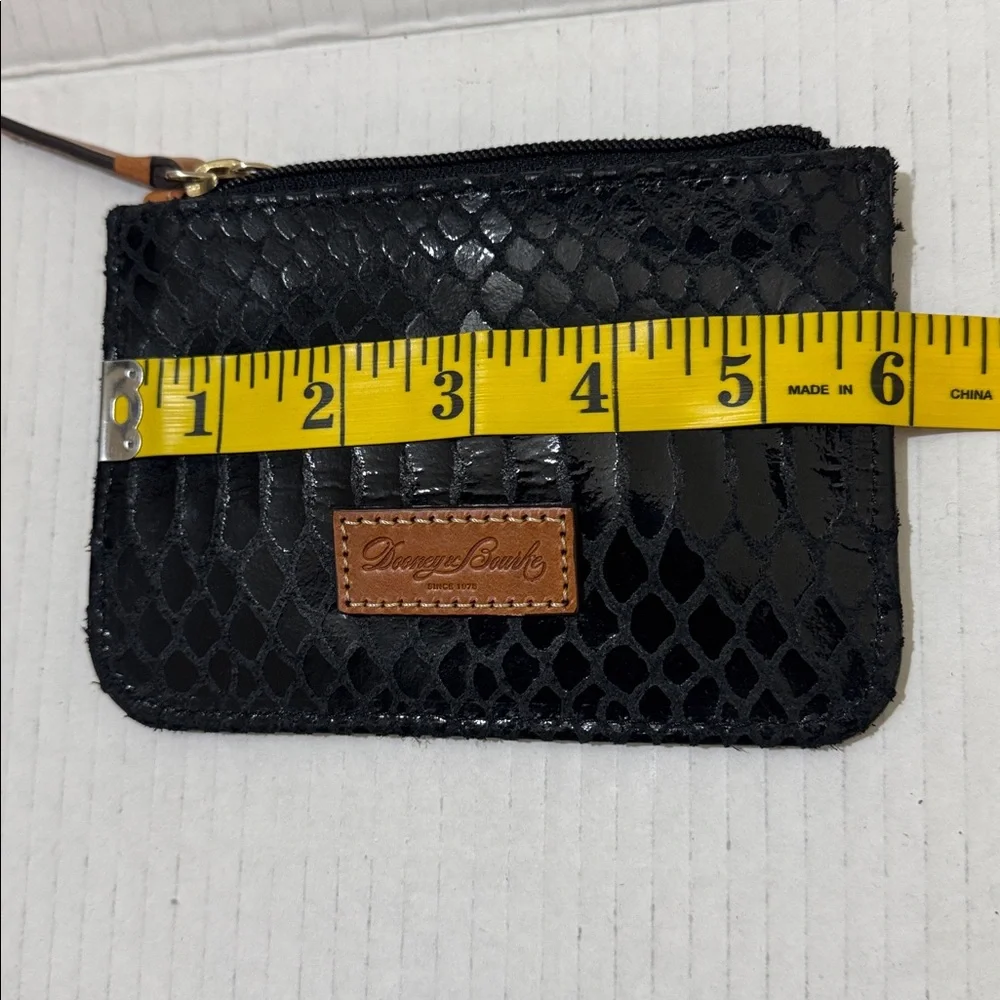 NEW Dooney & Bourke Python Snakeskin Embossed Leather Small Zipper Black Wallet - Picture 7 of 7